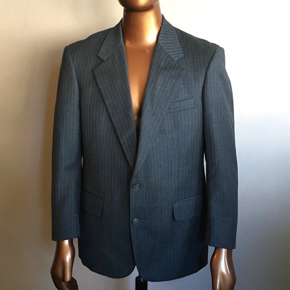 BANCROFT NEW YORK Charcoal Grey Wool Pinstripe Suit  40S - Picture 2 of 15